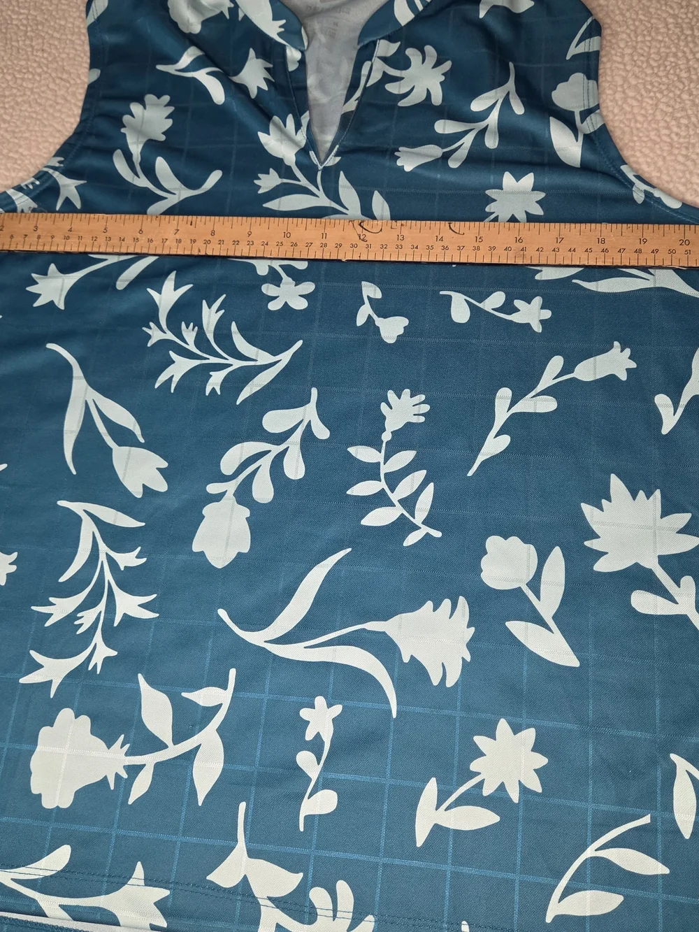 Women's Sleeveless Teal Floral V-Neck Golf Top By Nike NWT Size XL